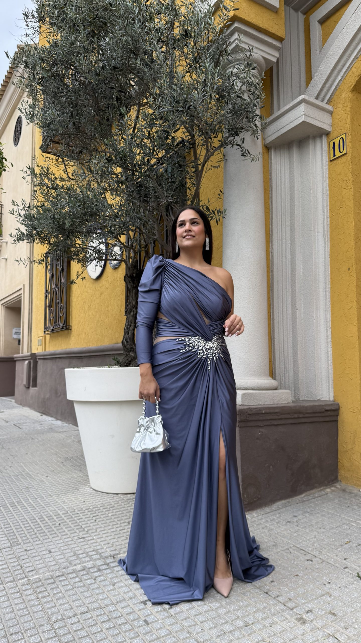 VESTIDO LARGO IMPERIO<span> - </span>44, Azul marino